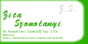 zita szomolanyi business card